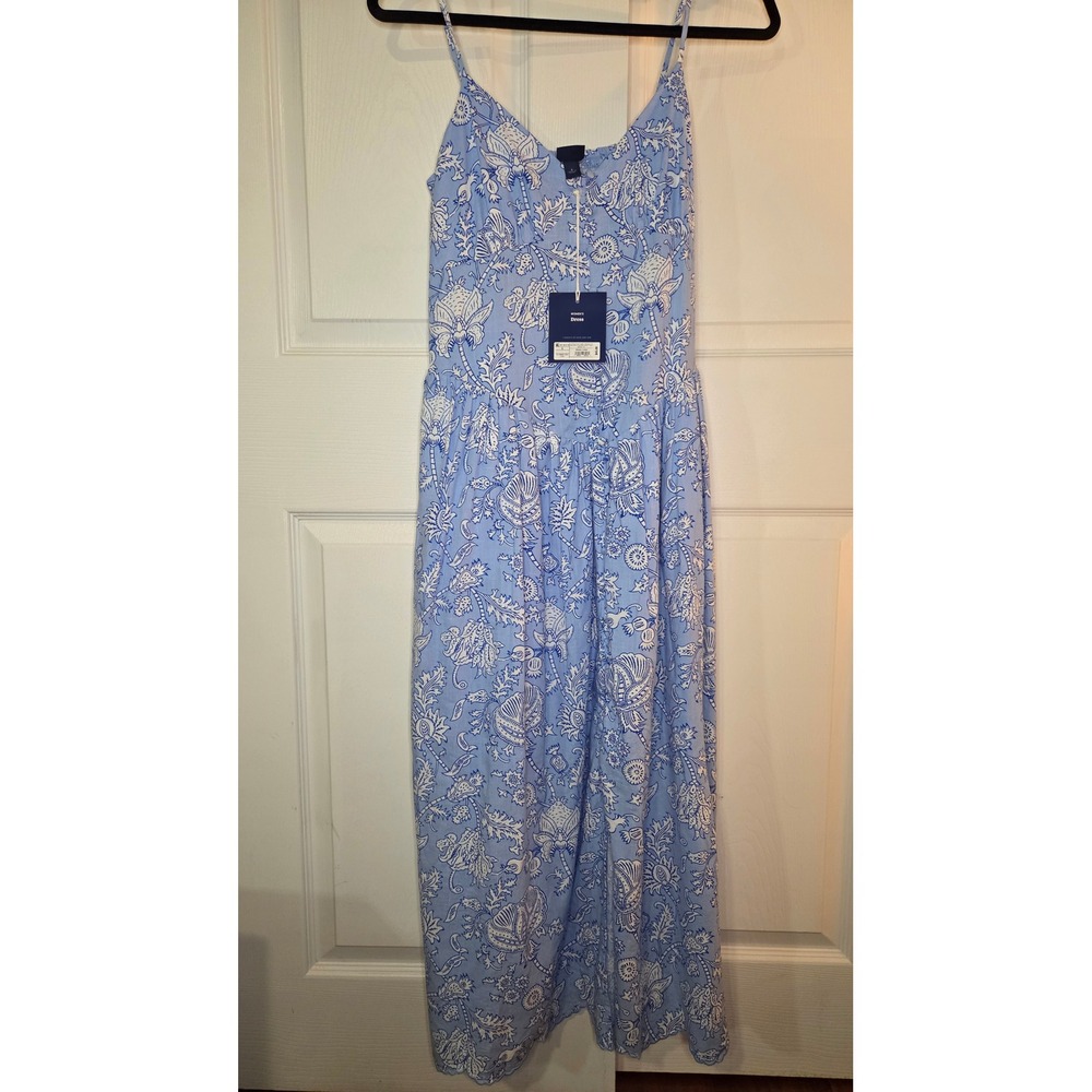 Roller Rabbit Target Blue Amanda Floral Smocked Maxi Dress Small NWT Sleeveless